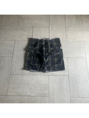 Volcom Black Plaid Board Shorts Size 40 Surf Swimwear